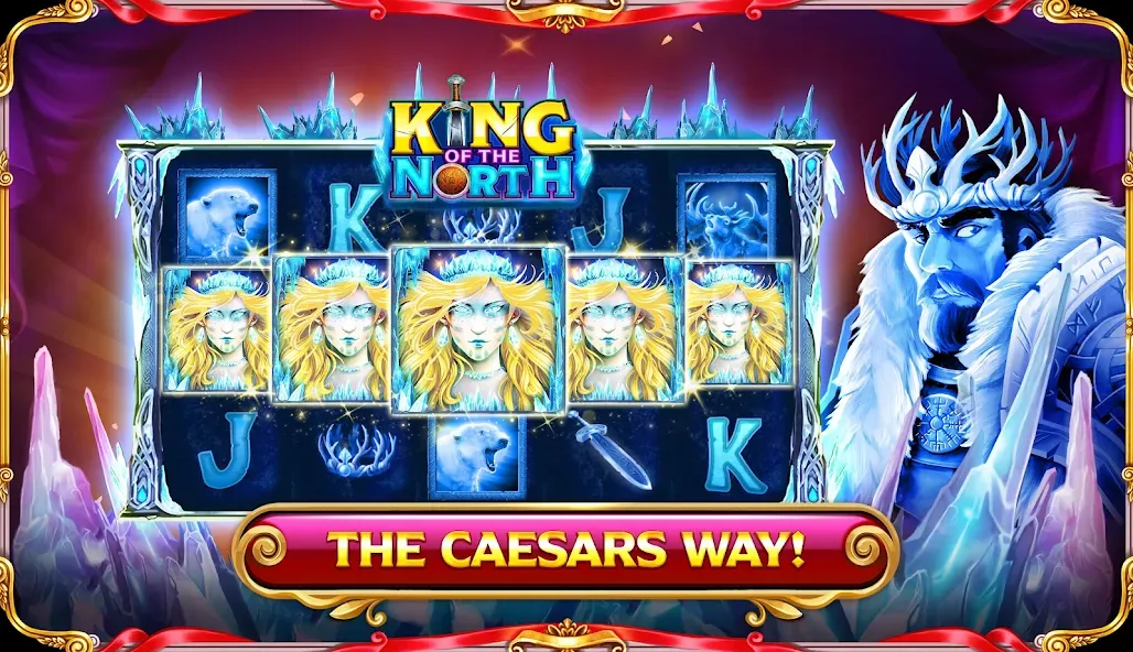 Скачать взломанную Caesars Slots: Casino Games — Много денег и монет — скриншот 3