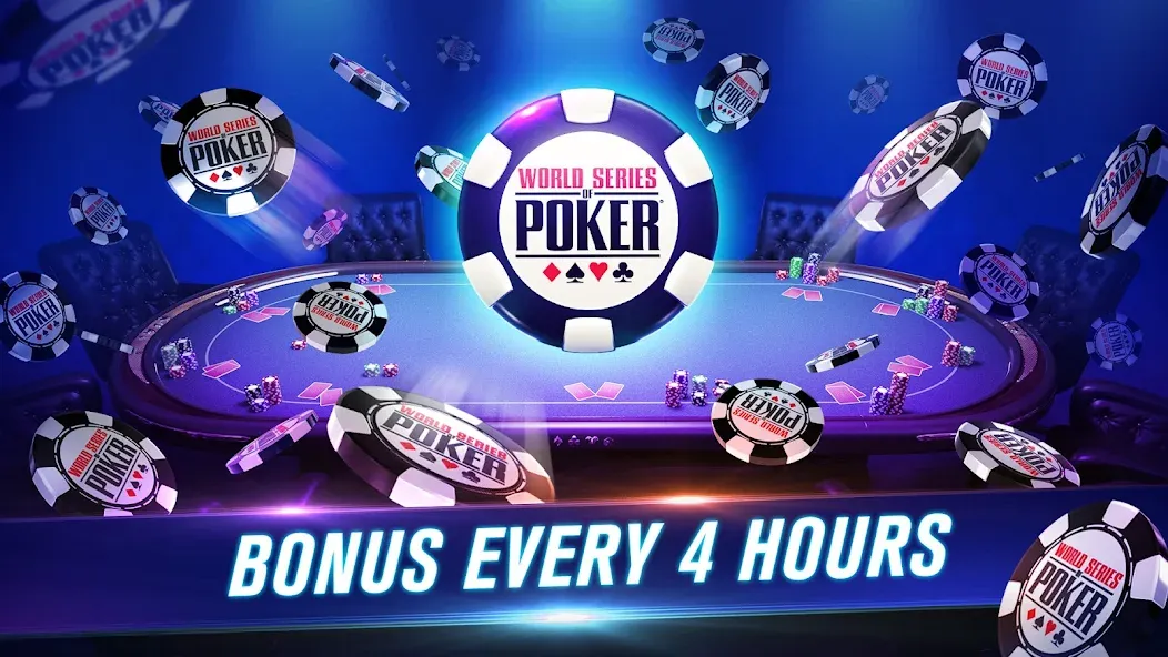 Взломанная WSOP Poker: Texas Holdem Game на Андроид — Много денег и фишек — скриншот 2