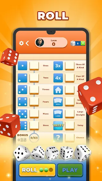 Скачать Yatzy - Fun Classic Dice Game — Много денег — скриншот 3