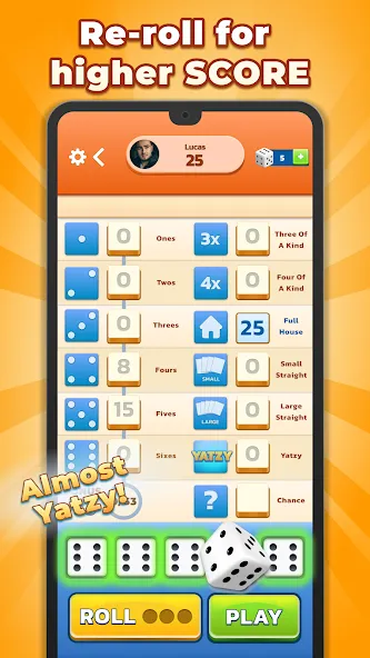 Скачать Yatzy - Fun Classic Dice Game — Много денег — скриншот 5