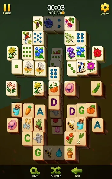 Mahjong Blossom Solitaire (Мод Много денег) — скриншот 2