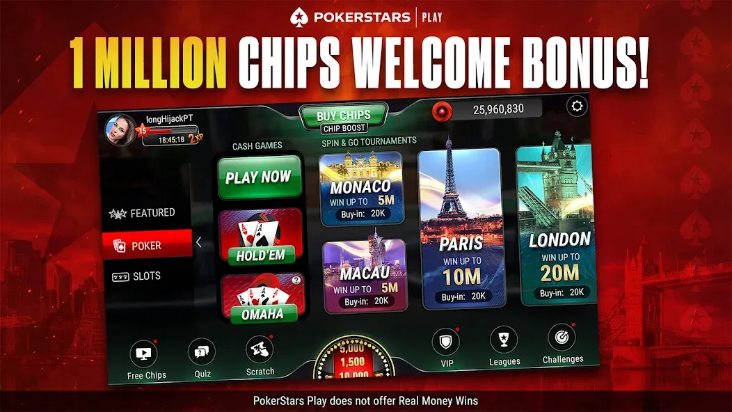 Скачать PokerStars Play: Texas Hold'em с модом — Много фишек — скриншот 4