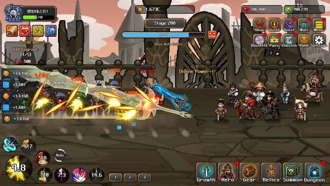 Hero Sword - Idle RPG Mod APK Много денег и бесконечные кристаллы — Скачать на Андроид — скриншот 1 Hero Sword - Idle RPG Mod APK Много денег и бесконечные кристаллы — Скачать на Андроид — скриншот 1