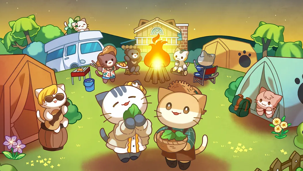 Скачать Cat Forest - Healing Camp на Android — Много денег и без рекламы — скриншот 1