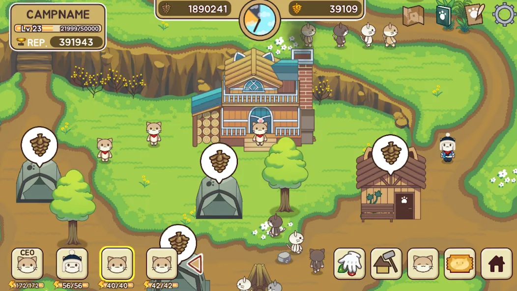 Скачать Cat Forest - Healing Camp на Android — Много денег и без рекламы — скриншот 2