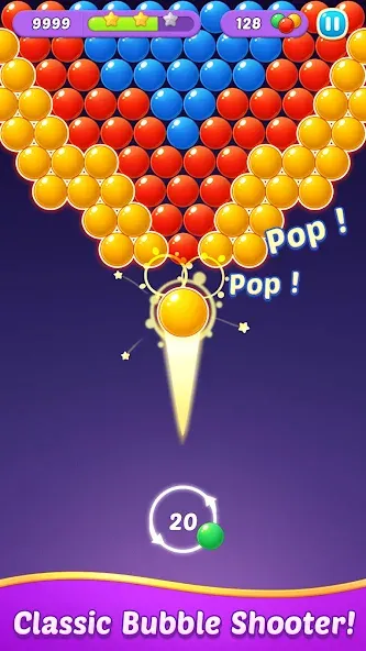 Скачать Bubble Shooter Gem Puzzle Pop на Андроид — Много денег и кристаллов — скриншот 1