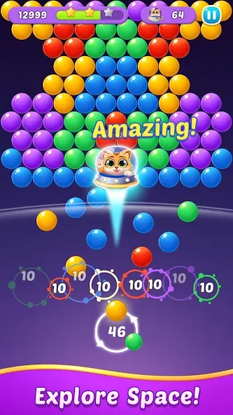 Скачать Bubble Shooter Gem Puzzle Pop на Андроид — Много денег и кристаллов — скриншот 4