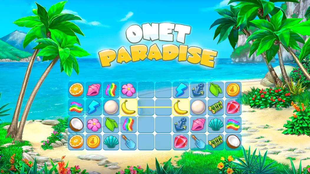 Onet Paradise: connect 2 tiles — Много денег и без рекламы — скриншот 1