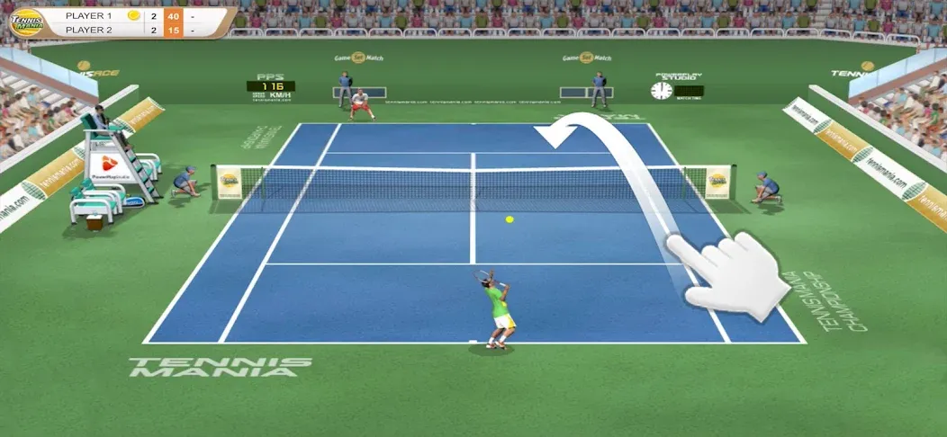 Взлом Tennis Mania Mobile — Много денег — скриншот 1