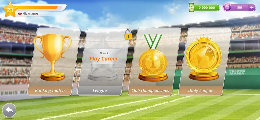 Взлом Tennis Mania Mobile — Много денег — скриншот 4