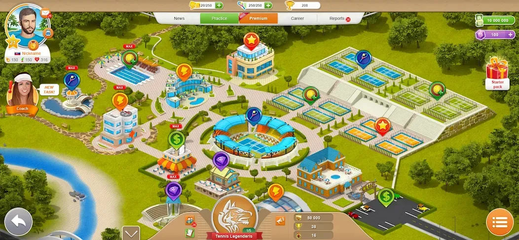 Взлом Tennis Mania Mobile — Много денег — скриншот 5