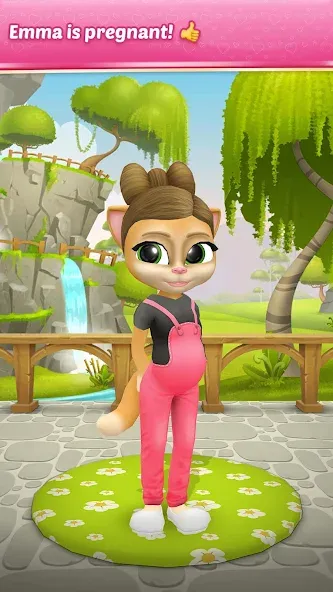 Pregnant Talking Cat Emma MOD — Много денег на Андроид — скриншот 1