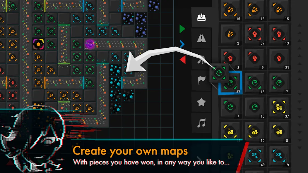 Infinitode 2 - Tower Defense MOD APK на Android — Много денег и ресурсов — скриншот 4