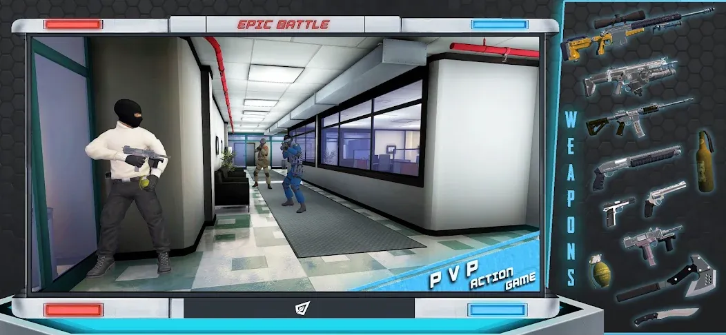 Epic Battle CS:FPS Mobile Game MOD — Много денег и бессмертие на Андроид — скриншот 4 Epic Battle CS:FPS Mobile Game MOD — Много денег и бессмертие на Андроид — скриншот 4