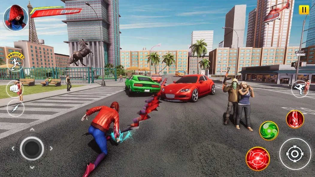 Скачать Incredible Flying SuperHero 3D — Много денег — скриншот 1