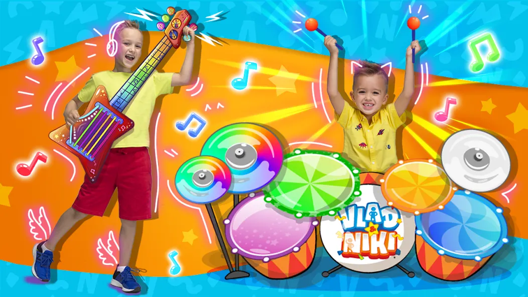 Скачать Vlad and Niki: Kids Piano (Мод: Все песни разблокированы) на Андроид — скриншот 2