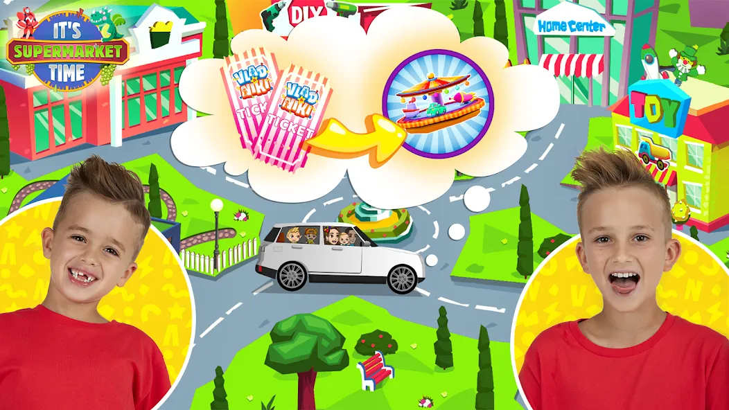 Vlad & Niki Supermarket game MOD APK — Все открыто — скриншот 1
