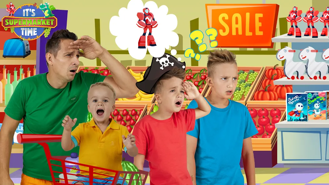 Vlad & Niki Supermarket game MOD APK — Все открыто — скриншот 3