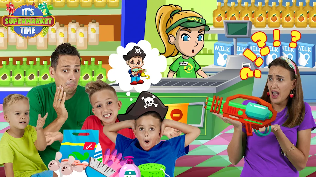 Vlad & Niki Supermarket game MOD APK — Все открыто — скриншот 4