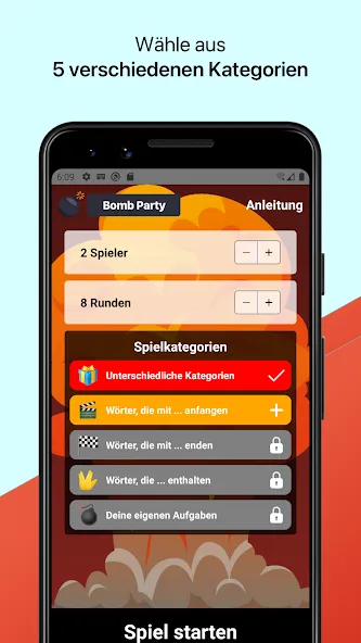 Скачать Bomb Party: Das Bombenspiel! с модом — Все открыто — скриншот 1
