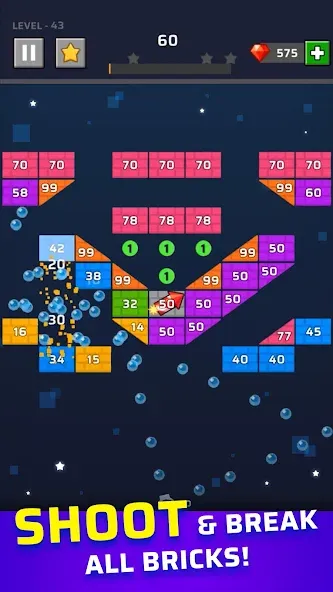 Brick Out - Shoot the ball на Андроид — Много денег — скриншот 1