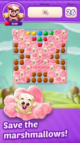 Скачать Lollipop Sweet Heroes Match3 на Android — Много денег и жизней — скриншот 1