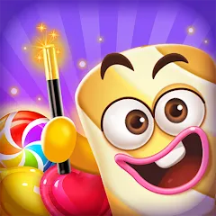 Скачать Lollipop Sweet Heroes Match3 на Android — Много денег и жизней