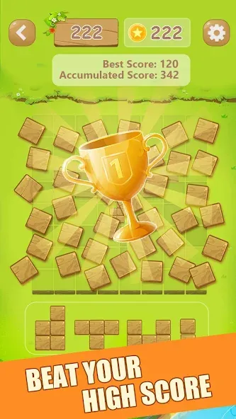 Скачать взломанную Puzzle Green Blocks — Много денег — скриншот 1
