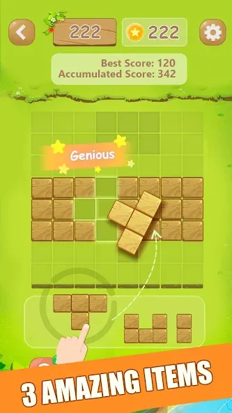Скачать взломанную Puzzle Green Blocks — Много денег — скриншот 3