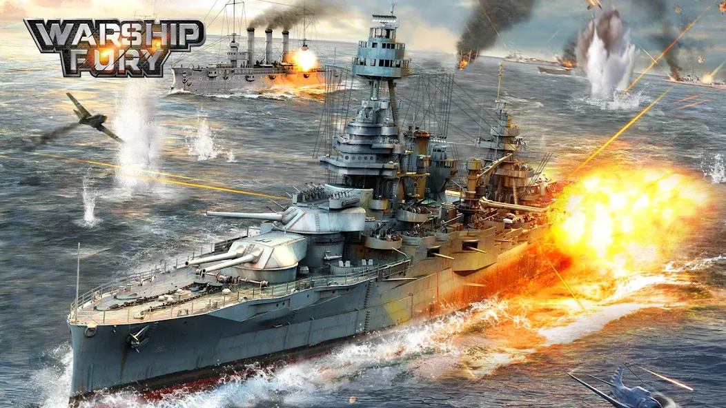 Скачать Warship Fury (Мод: Много денег и бессмертие) на Андроид — скриншот 1