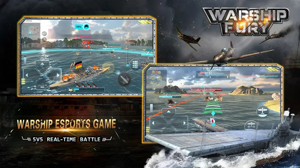 Скачать Warship Fury (Мод: Много денег и бессмертие) на Андроид — скриншот 2