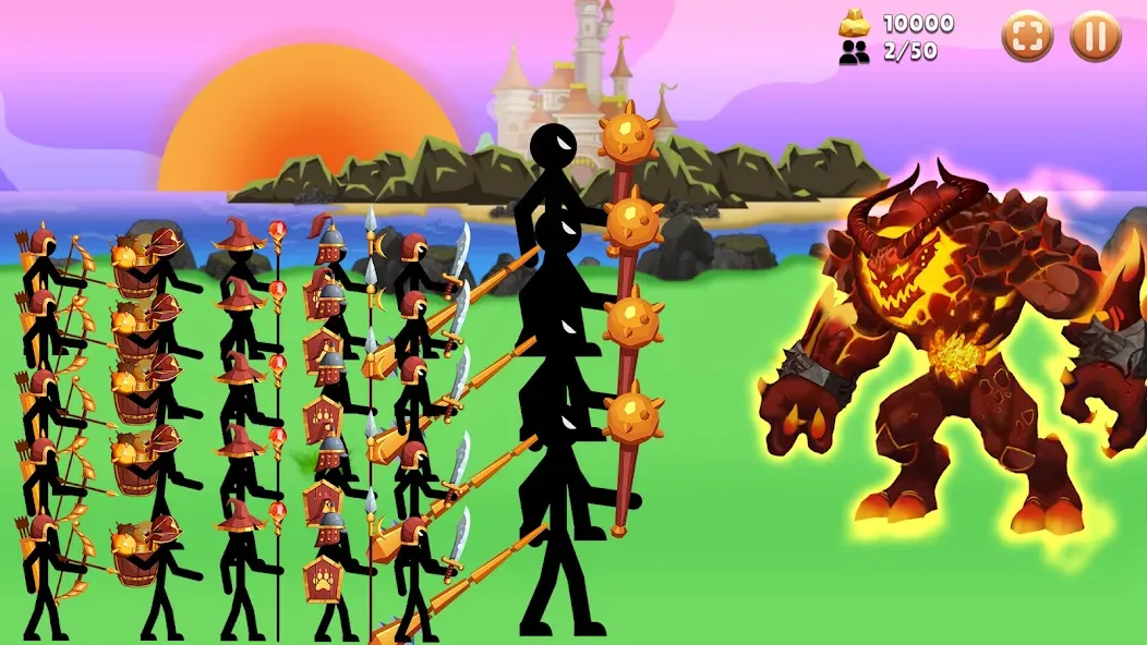 Взломанная Stick Battle : War of Stick на Андроид — Много денег и кристаллов — скриншот 4 Взломанная Stick Battle : War of Stick на Андроид — Много денег и кристаллов — скриншот 4