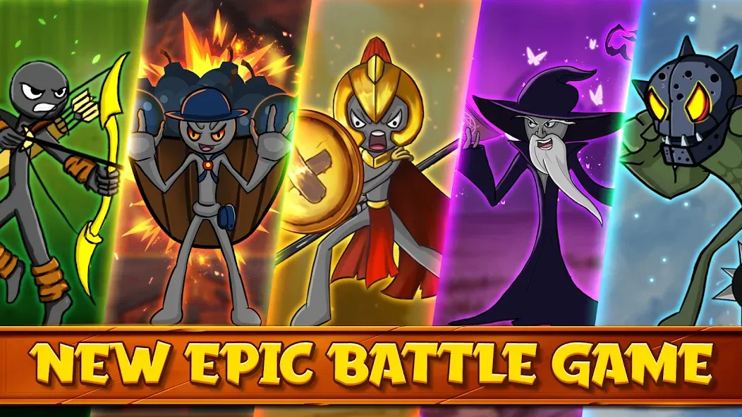 Взломанная Stick Battle : War of Stick на Андроид — Много денег и кристаллов — скриншот 5