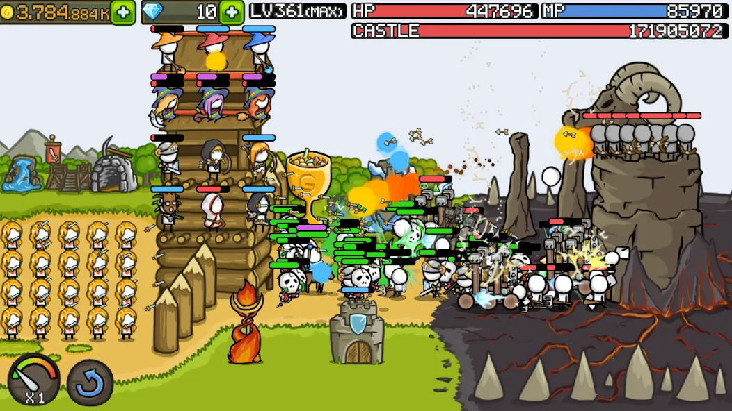 Скачать Grow Castle - Tower Defense на Android — Много денег и кристаллов — скриншот 1