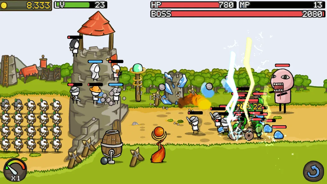Скачать Grow Castle - Tower Defense на Android — Много денег и кристаллов — скриншот 2