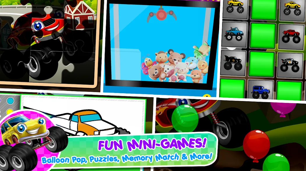 Скачать взлом Monster Trucks Game for Kids 2 на Андроид — Все машины разблокированы — скриншот 3
