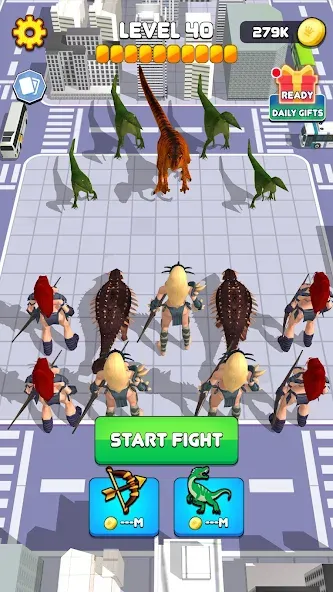 Dinosaur Monster Fight Battle (Мод Много денег) — скриншот 1