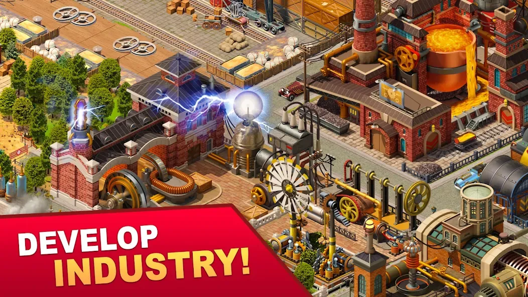 Скачать Steam City: Town building game на Андроид — Много денег — скриншот 3