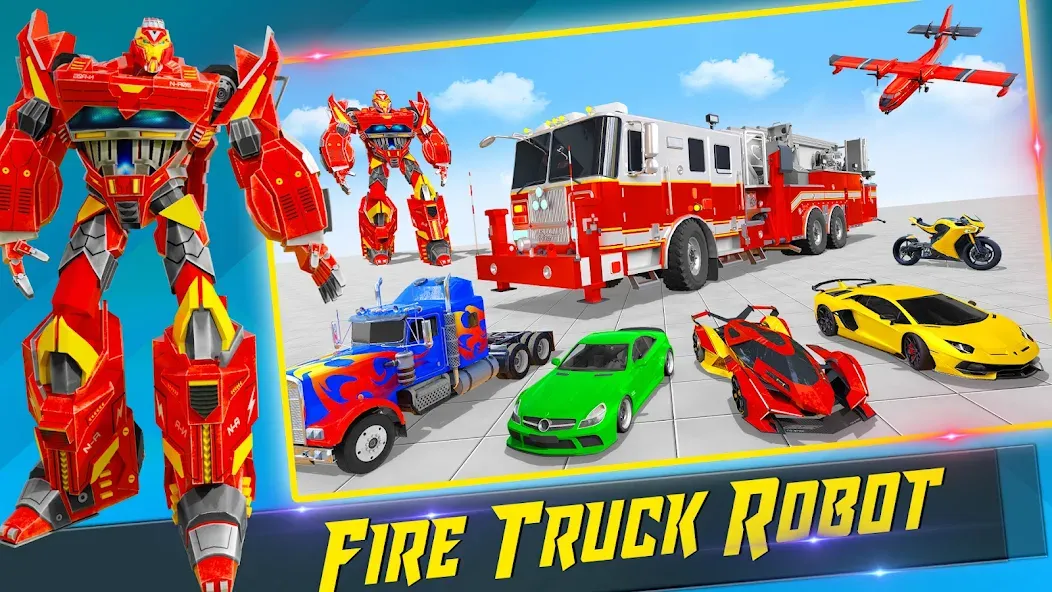 Скачать Fire Truck Robot Car Game на Андроид — Много денег и всё разблокировано — скриншот 4