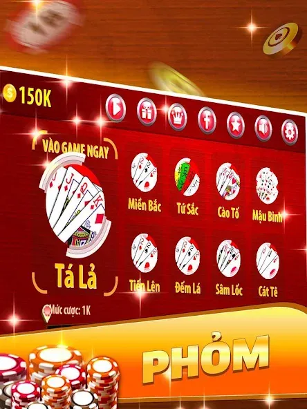 Phỏm - Phom MOD APK — Много денег — скриншот 1