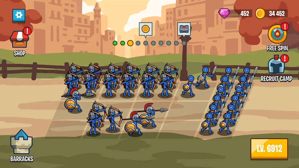 Скачать взломанную Stick Battle: War of Legions — Много денег и кристаллов — скриншот 4