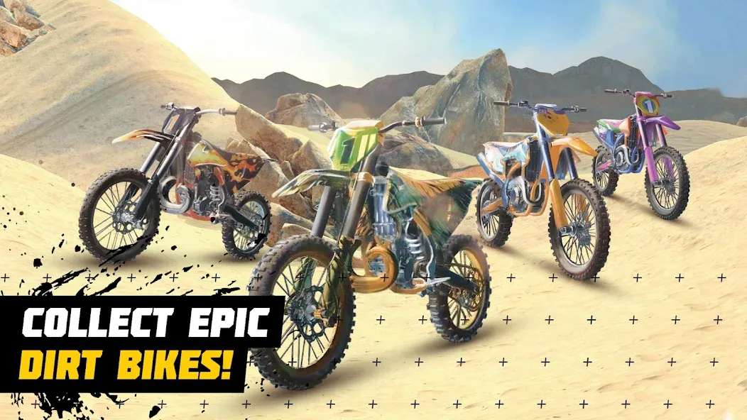Dirt Bike Unchained: MX Racing MOD — Много денег и бесконечный нитро на Андроид — скриншот 1