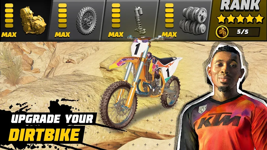 Dirt Bike Unchained: MX Racing MOD — Много денег и бесконечный нитро на Андроид — скриншот 3