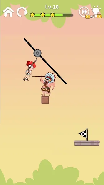 Zipline Rescue: Physics Game MOD — Все уровни разблокированы на Андроид — скриншот 1