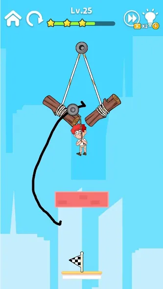 Zipline Rescue: Physics Game MOD — Все уровни разблокированы на Андроид — скриншот 5