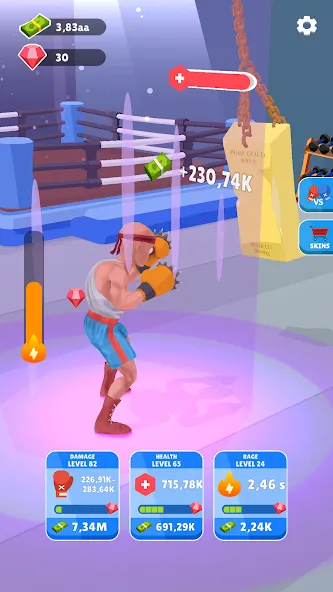 Tap Punch - 3D Boxing — Мод: Много денег — скриншот 3