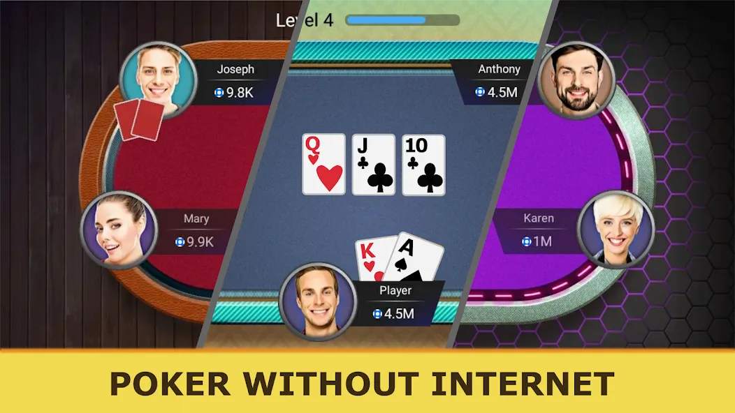 Скачать взломанную Poker Offline: Texas Holdem — Много денег и без рекламы — скриншот 2 Скачать взломанную Poker Offline: Texas Holdem — Много денег и без рекламы — скриншот 2