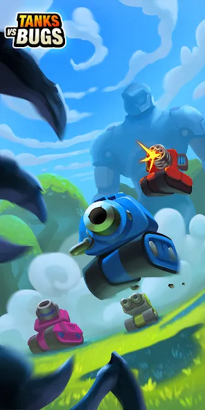 Tanks vs Bugs Mod APK Много денег и кристаллов — Скачать на Андроид — скриншот 1