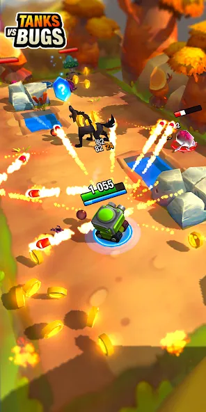 Tanks vs Bugs Mod APK Много денег и кристаллов — Скачать на Андроид — скриншот 3