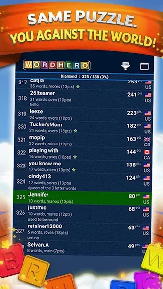 Скачать взломанную WordHero : word finding game — Все уровни разблокированы — скриншот 4 Скачать взломанную WordHero : word finding game — Все уровни разблокированы — скриншот 4